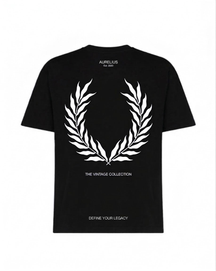 Black Aurelius T-Shirt (Small Logo Infront)