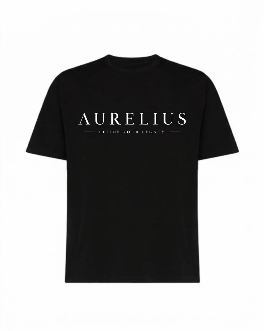Black Aurelius T-Shirt (Logo At The Back)