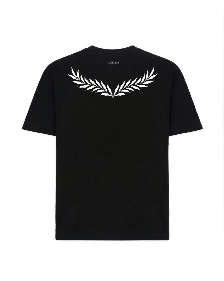 Black Aurelius T-Shirt (Logo At The Back)