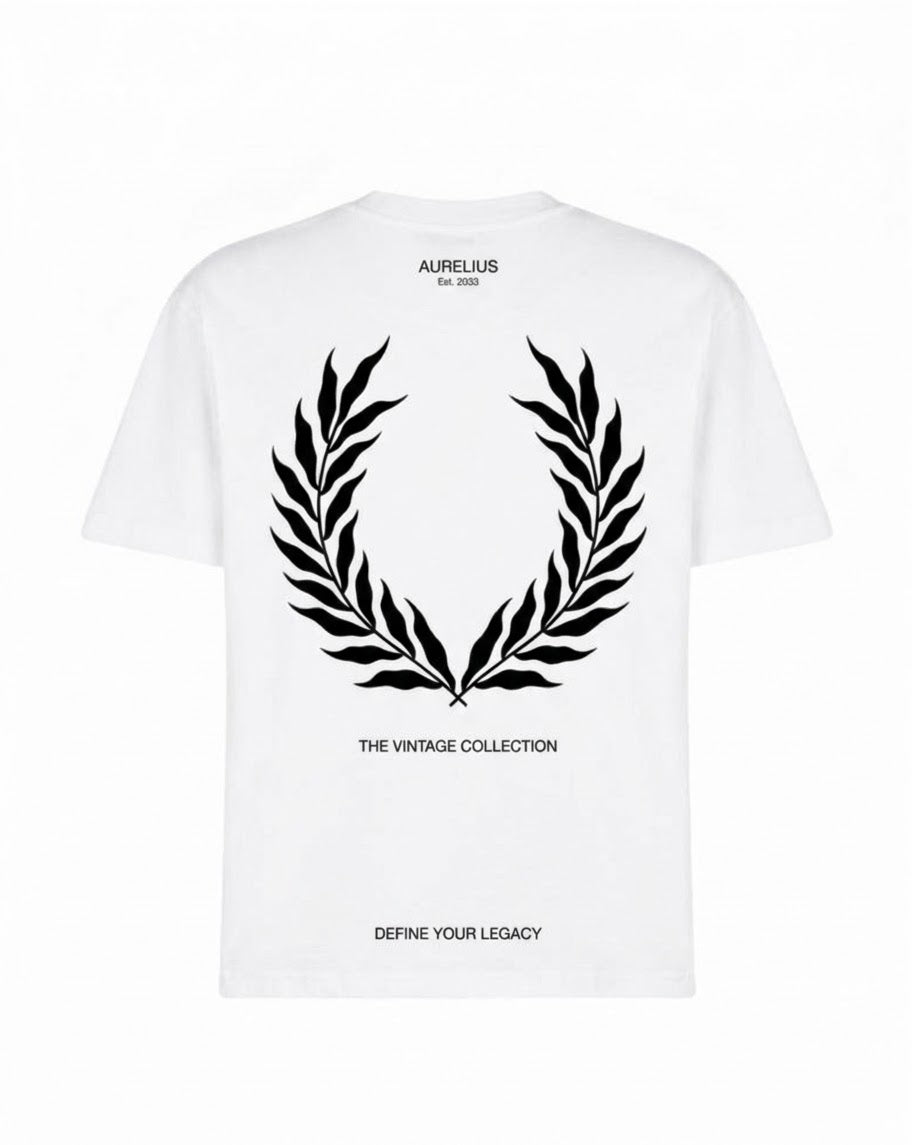 White Aurelius T-Shirt (Small Logo Infront)