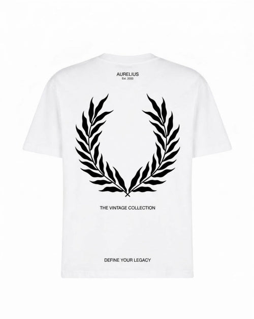 White Aurelius T-Shirt (Small Logo Infront)