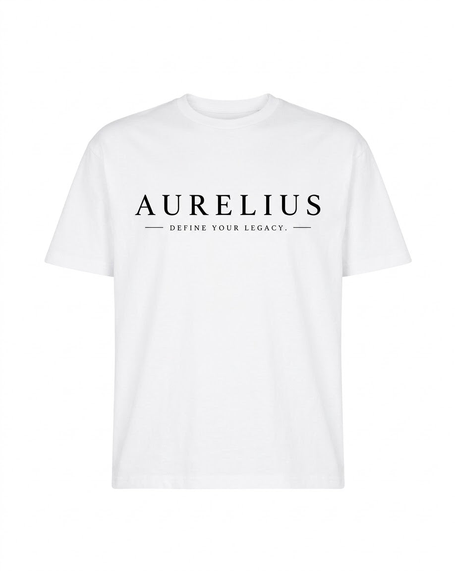 White Aurelius T-Shirt (Logo At The Back)